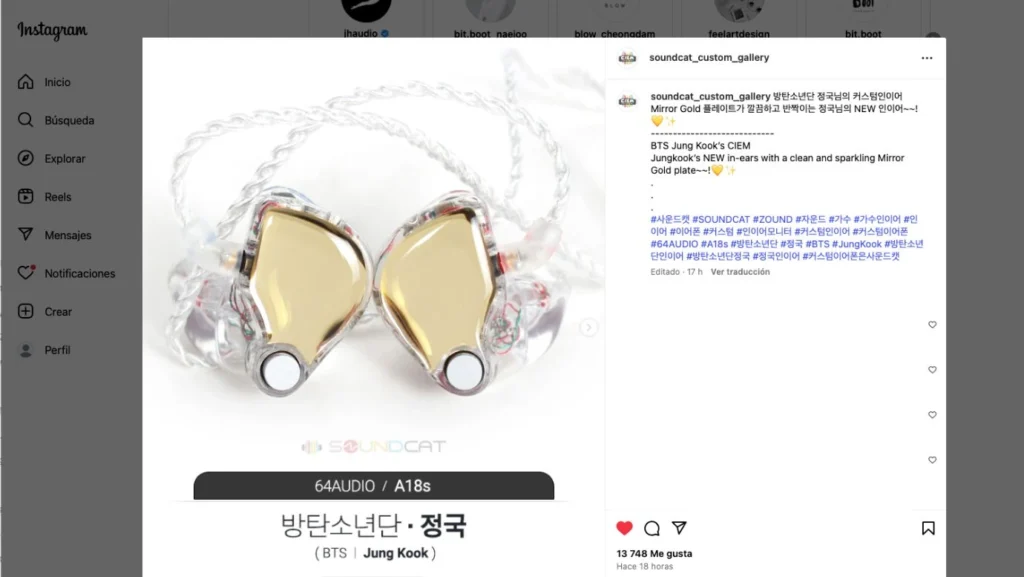 Los nuevos in-ear de Jungkook