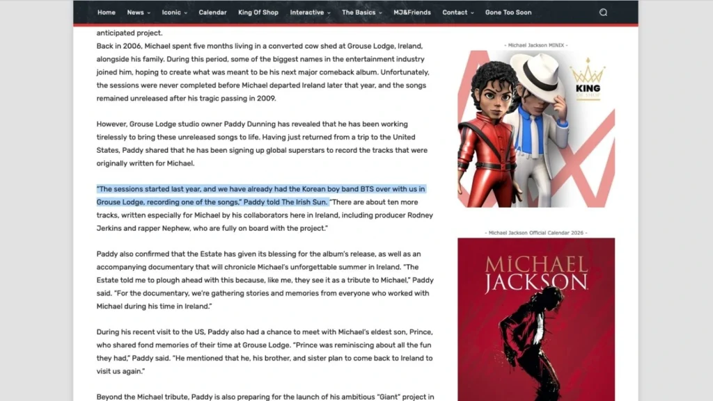 BTS y Michael Jackson colaboración